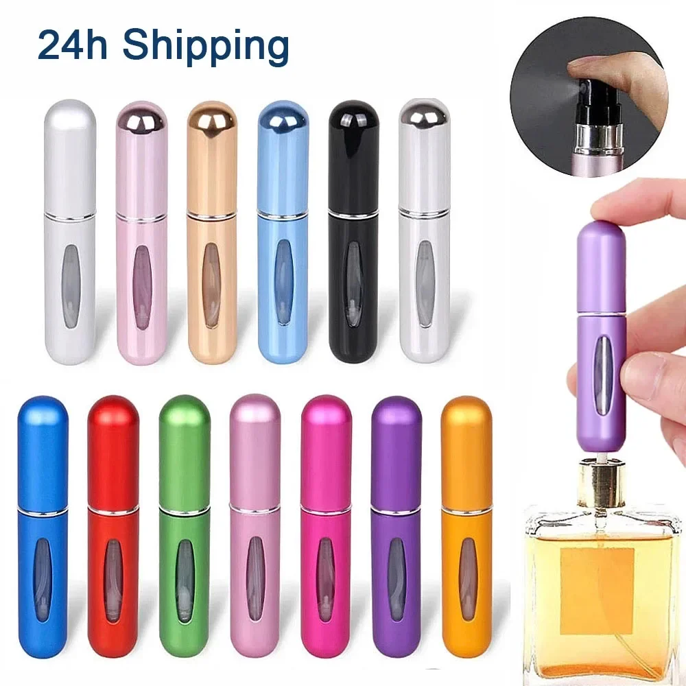 

8/5ml Perfume Atomizer Portable Liquid Container For Cosmetics Traveling Mini Aluminum Spray Alcochol Empty Refillable Bottle