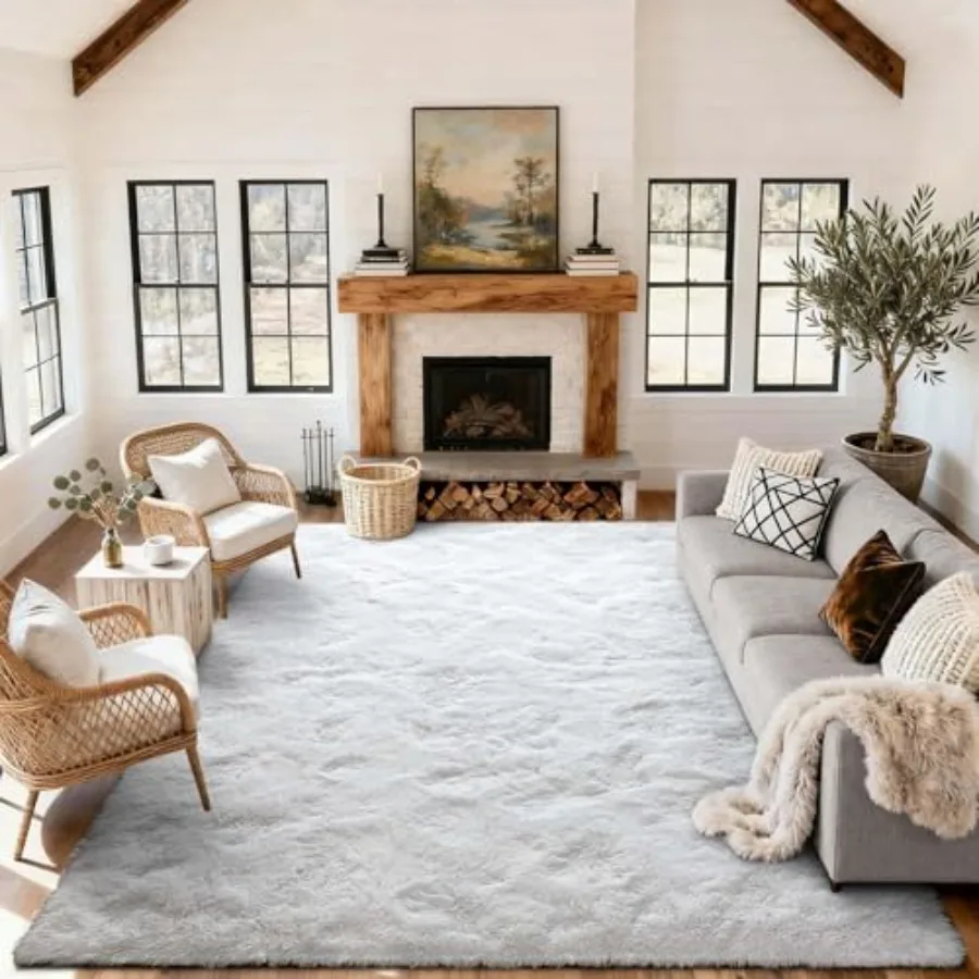 

Area Rugs for Living Room 6x9 Feet Soft Fluffy Shagg Plush Rug High Pile Large Indoor Modern Non-Slip Floor Carpet for Bedroom