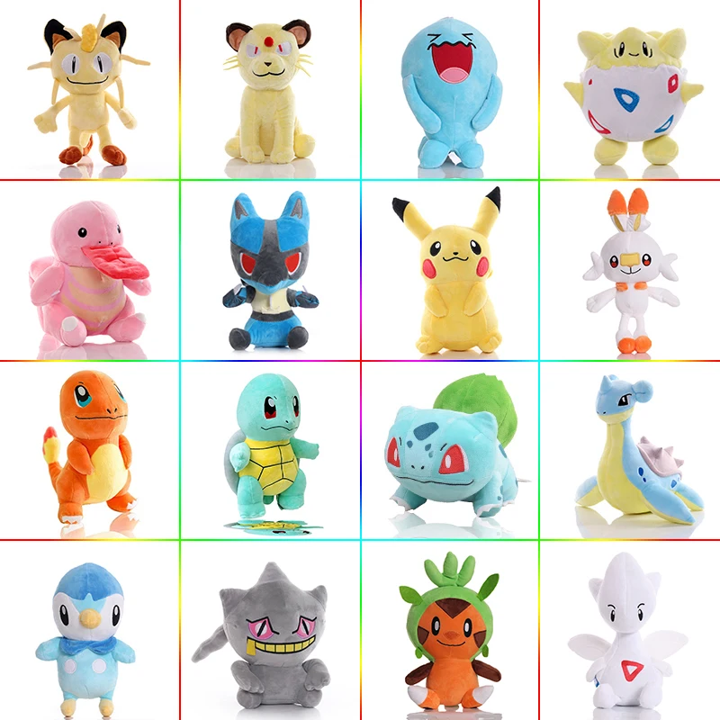 Pokémon Meowth Lickitung Pikachu Banette Plush Toys 20cm Anime Pokemon Charmander Lapras Squirtle Togepi Dolls Christmas present