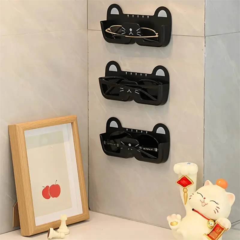 Punch-free Glasses Storage Rack Wall Mounted Sun-glasses Display Holder Wardrobe Decoration Storage Box Sunglass Organizer