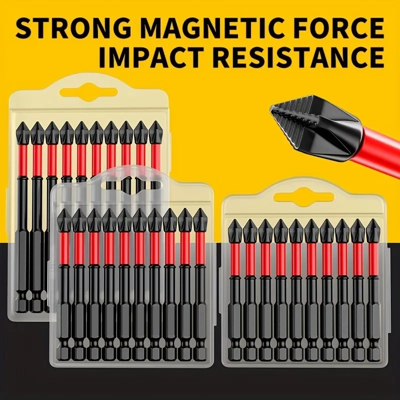 Magnetic D1 Anti-shock Batch Head High Hardness Non-Slip Impact Bits Cross 65/90mm Ph2 Screwdriver Set