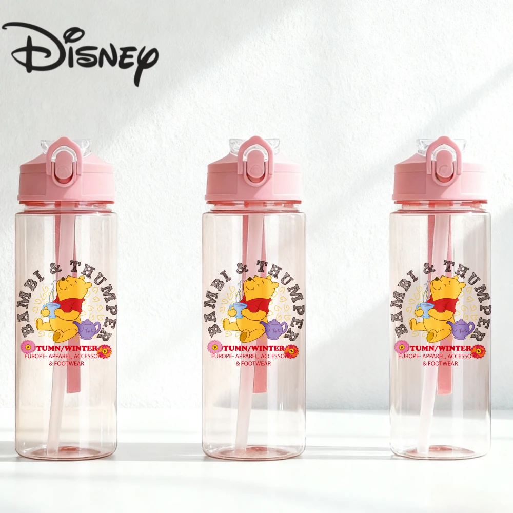 Nowy, dużonapojowy, plastikowy kubek Disney, odporny na temperaturę, wykonany z materiałów spożywczych - Kreskówkowy Myszka Miki, Kubuś Puchatek, Kotka Marie - Prezent dla ucznia