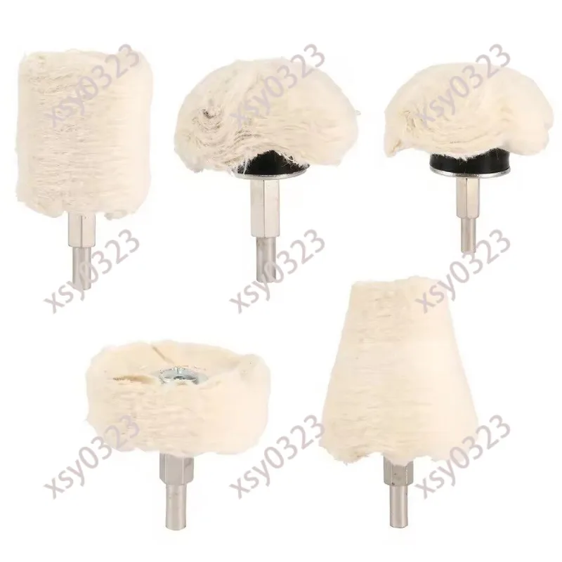 5Pcs Polishing Cloth Wheels Tapered Buffing Pads for Car Headlight Grille Hub Waxing Cleaning