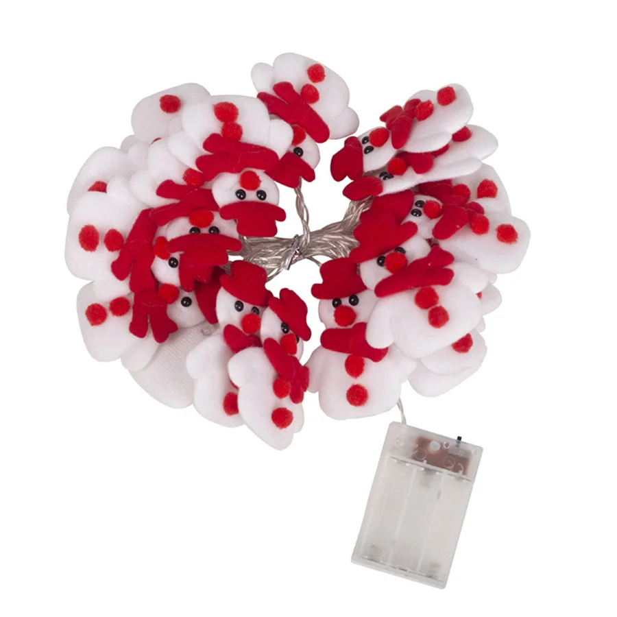 Tirvose-Guirxiété Lumineuse Bonhomme de Neige LED, Batterie 6210/20LED, Guirxiété de Noël, Lumières Dégradées pour Arbre de Noël, Décoration de ixde Mariage