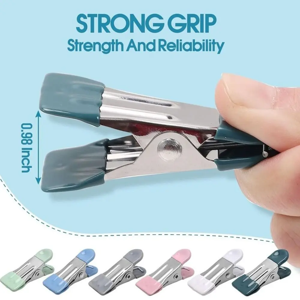 1/5Pcs New Traceless Clothes Drying Clips Stainless Antislip Clothes Pins Windproof Food Bag Clips