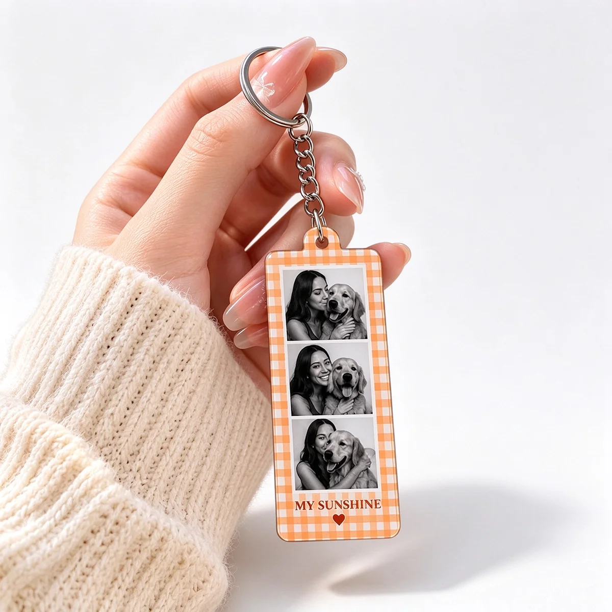 Personalized Photo Frame Keychain, Custom Gift