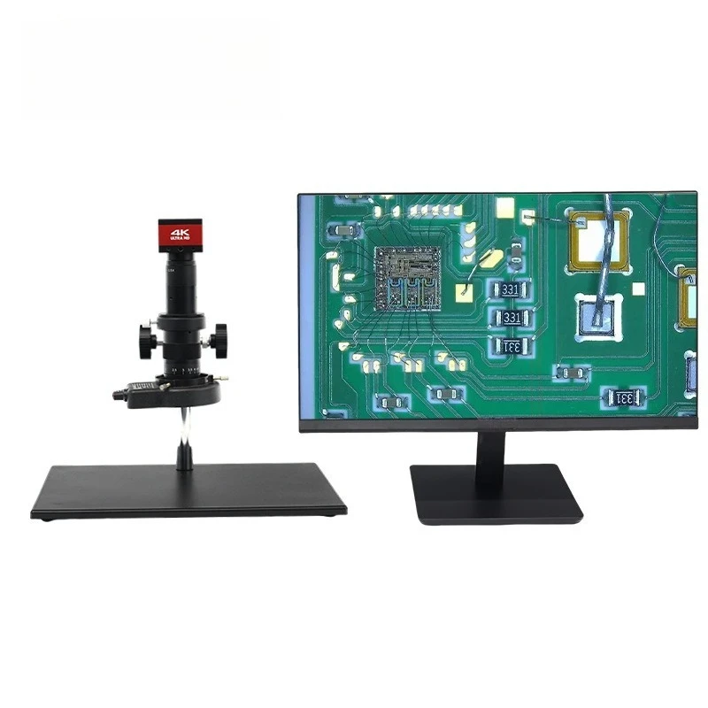 4K Industrial Digital Microscope for PCB Circuit Board Inspection Repair Soldering Measurement with Camera Video Recording Tool