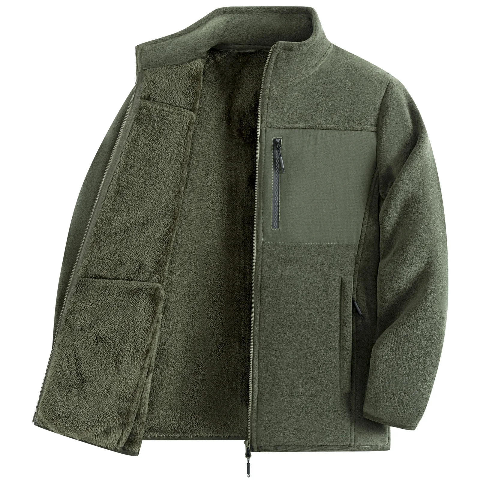 سترة صوف تكتيكية جديدة للرجال للخريف والشتاء مع صوف سميك، سترة عمال خارجية مقاومة للرياح ودافئة للرجال