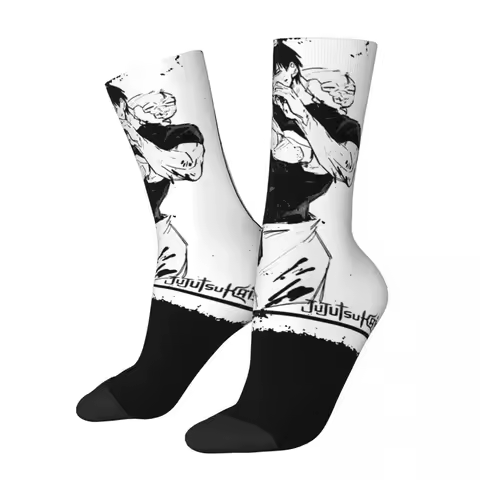 Winter Warm Retro Women Men Toji Fushiguro Socks Sweat Absorbing Basketball Socks