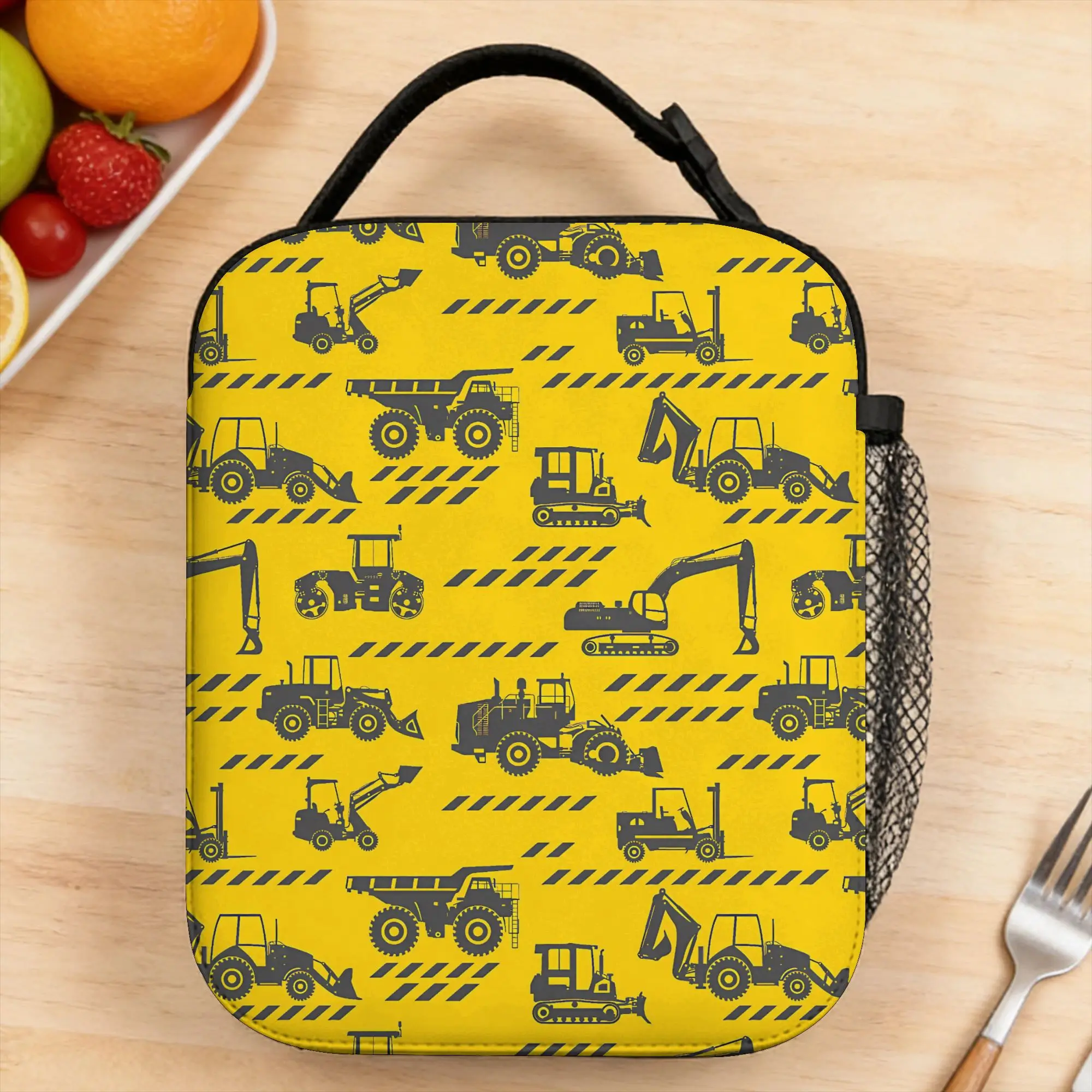 Excavator Construction Truck Lunch Bag For Child  Picnic Custom Lunch Box Casual Waterproof Tote Food Bags