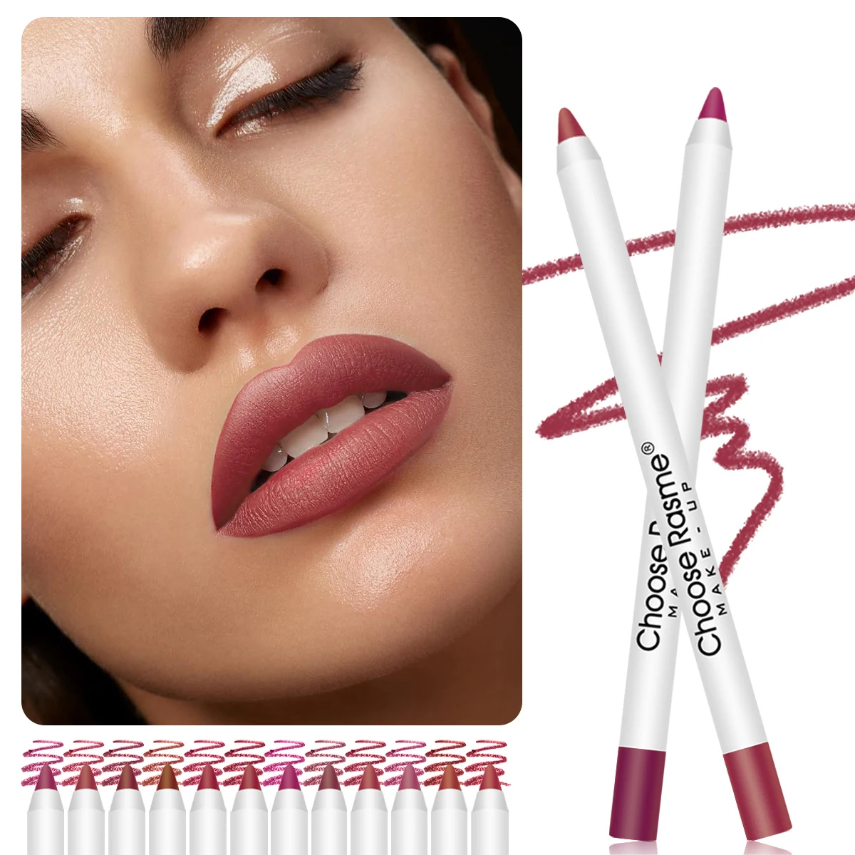 12 Piece Lipliner Set Matte Lipstick Waterproof And Durable Nude Contour Lip Liner Cosmetics Christmas gift