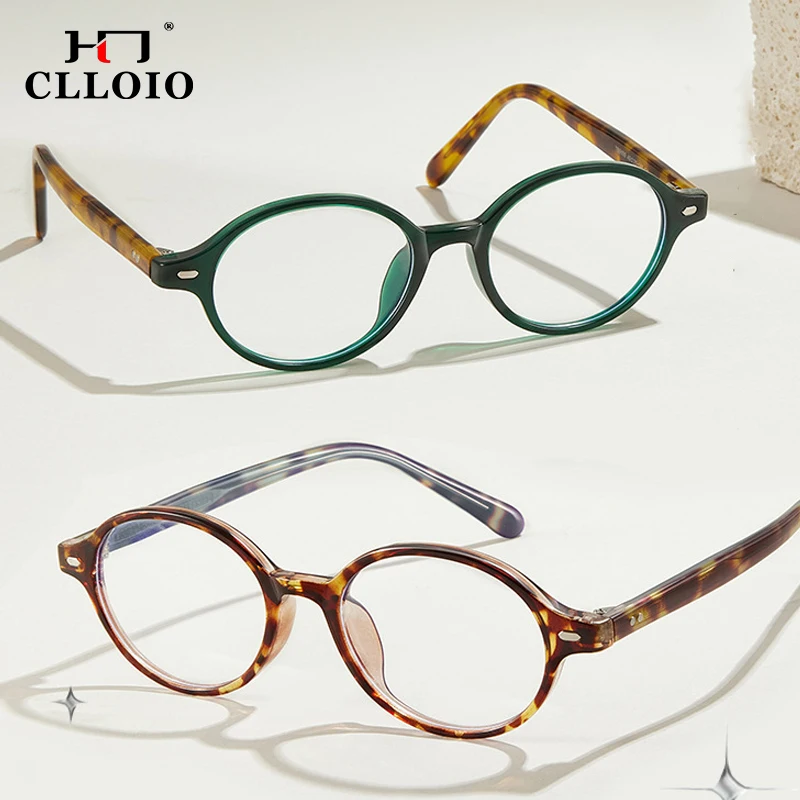 CLLOIO Oval Retro Anti Blue Ray Myopia Glasses Women  Photochromic Customization Glasses Autumn Winter Ambience Reading Glasses