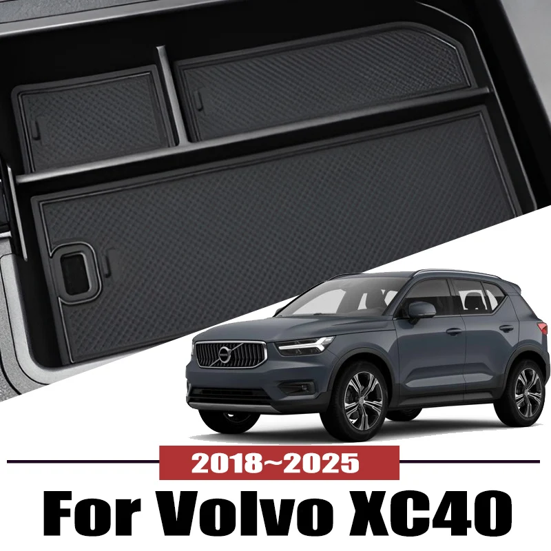 

For Volvo XC40 2018~2025 2020 2021 2022 2023 Car Central Armrest Storage Box Holder Console Organizer Auto interior Accessories