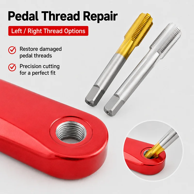 9/16-20 Bicycle Pedal Thread Repair Tap HSS Left/Right Hand Crank Arm Threading Tool 86.3mm
