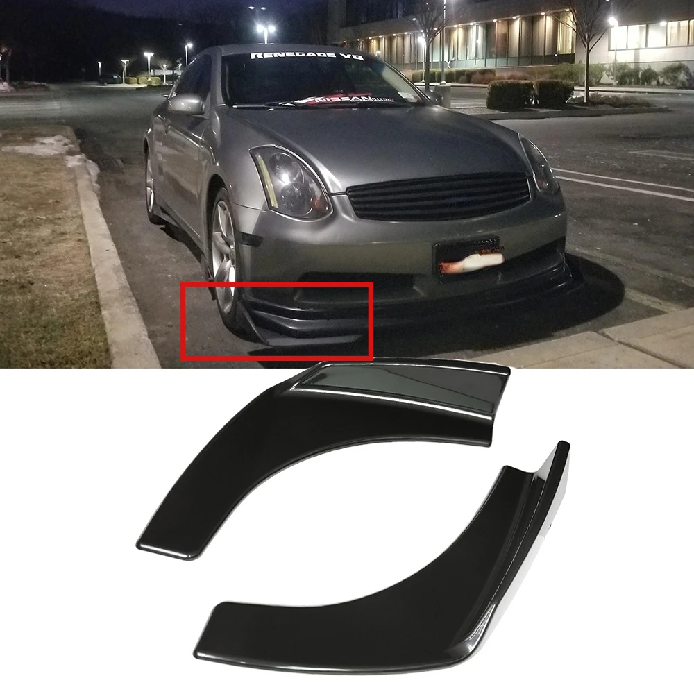 LAICY 2PCS for infiniti Q50 Q60 Q70 G37 Front Bumper Winglet Lip Side Skirt Splitter Canard Diffuser Anti Scratch Protector