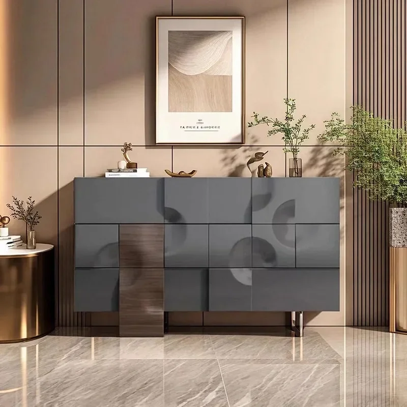 Modern White Storage Sideboard Cabinet for Living Room and Bedroom, Versatile Shoe Organizer and Home Furniture
