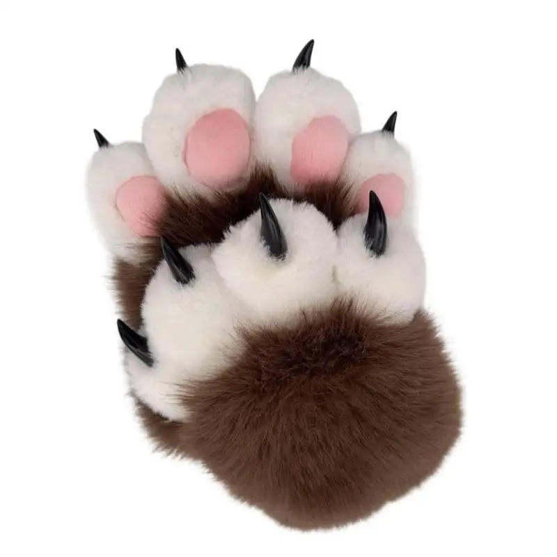39bd Mèo lông sang trọng Găng tay với những con cáo động vật móng vuốt Paws găng tay chân lông