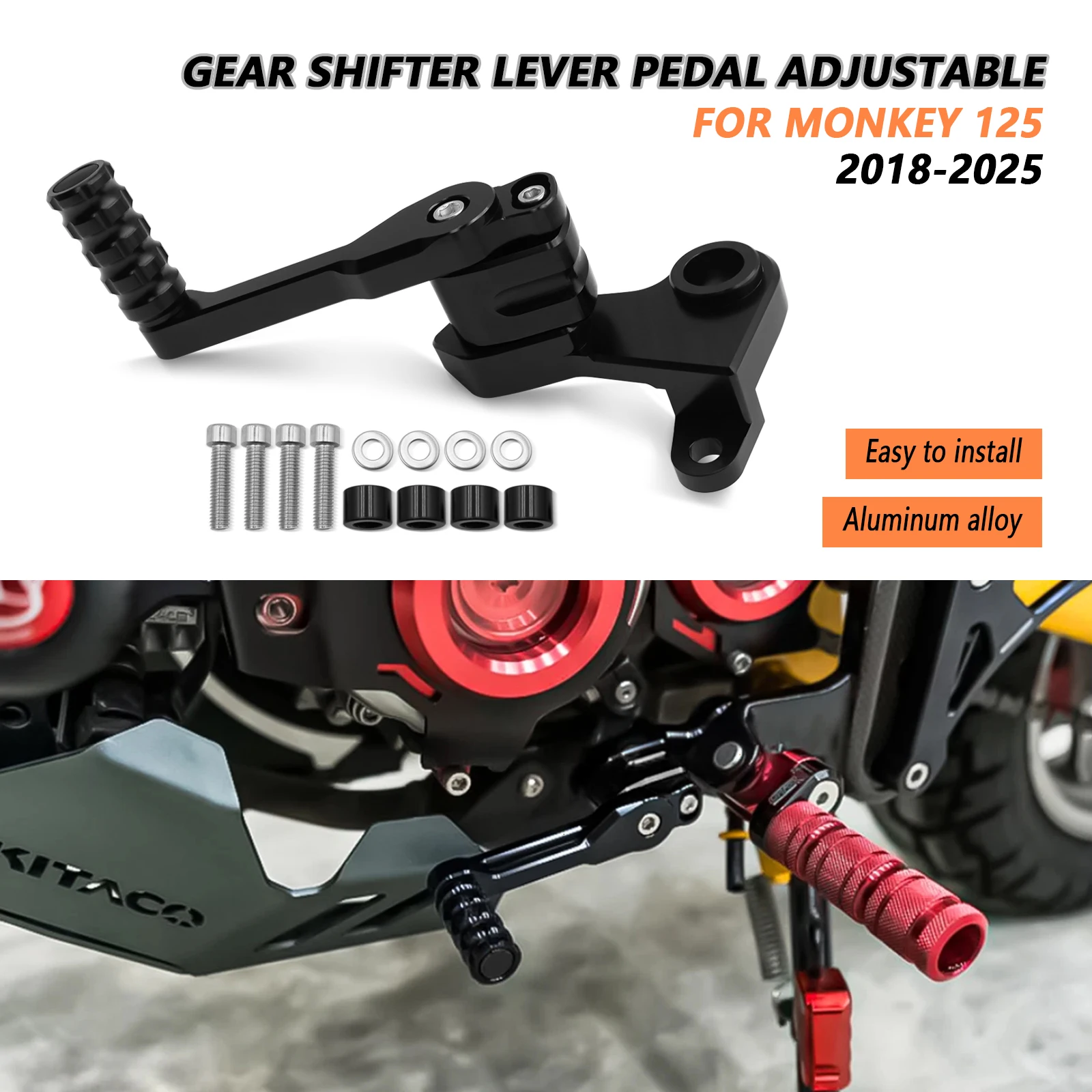 

Рычаг переключения передач мотоцикла, регулируемый рычаг переключения передач, аксессуары, педаль расширения для Honda Monkey 125 Monkey 125 2018 2019 2020-2025