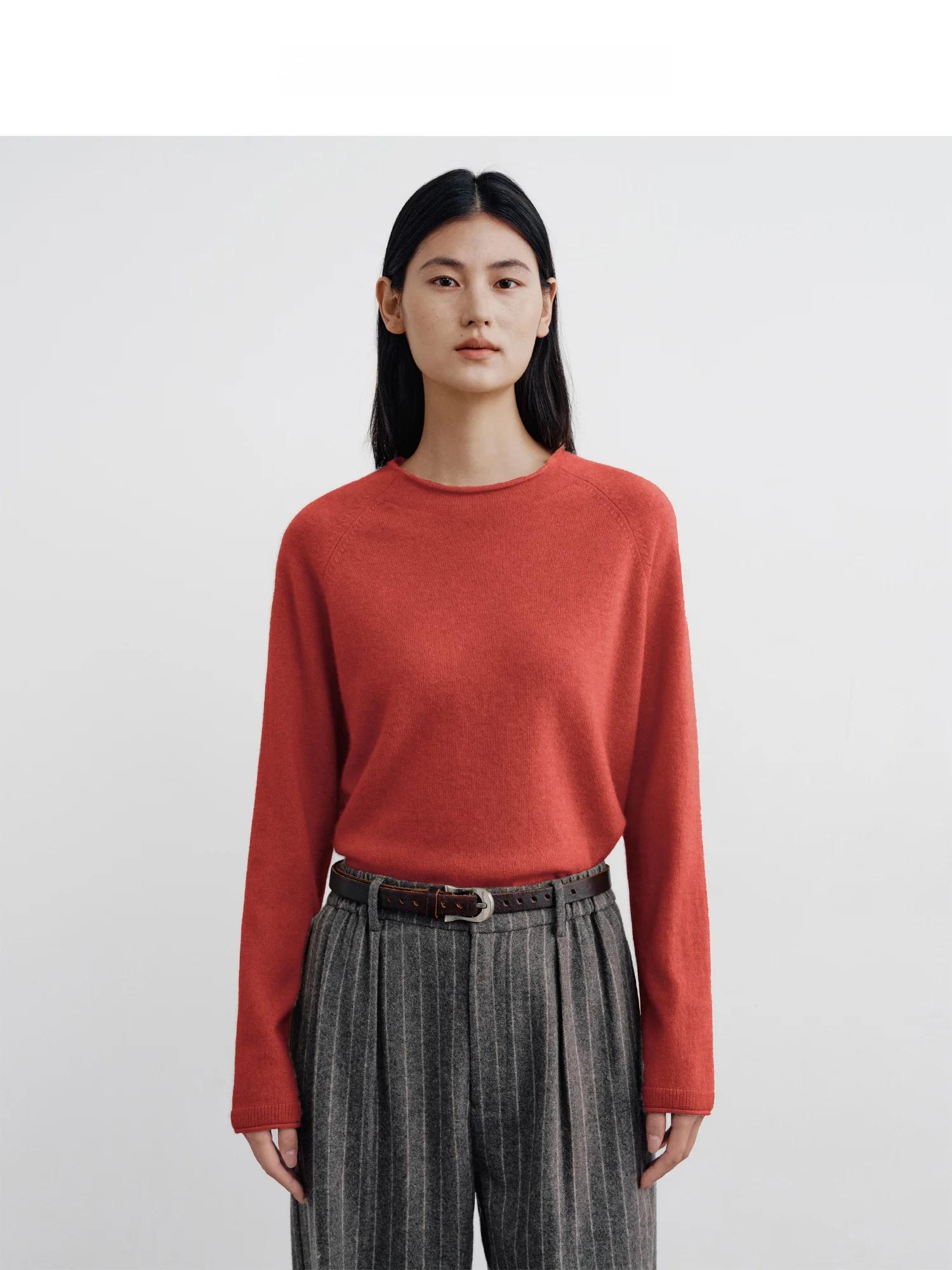 

100% чистый трикотажный свитер женский, весенняя новинка, с воротником-стойкой, повседневный, свободный крой, мягкий, длинный рукав