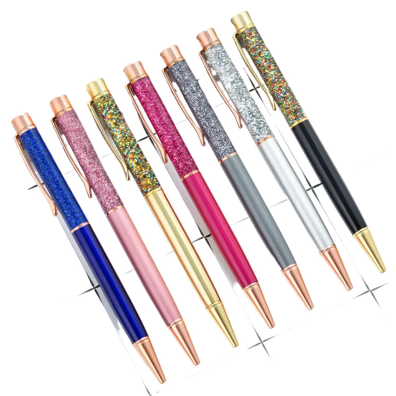 50pcs-flowing-sand-ballpoint-pen-colorful-oil-gold-powder-flowing-sand-pen-oil-based-pens