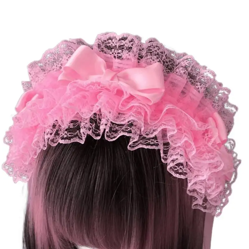 

39BB Soft Comfortable Lace Headbands Gothicism Styles Headpiece Elegant Hairband