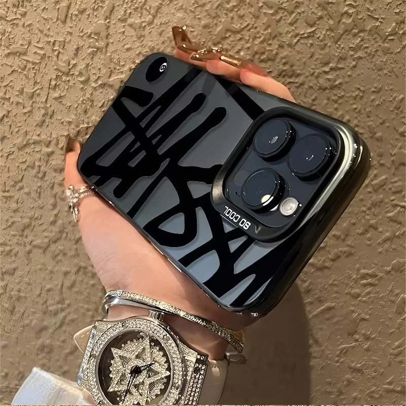 Creative Black Thick Line Irregular Design Phone Case For iPhone 17 Pro Max 16 15 14 13 12 11 7 XS X XR XS Max 16E Air TPU Cover - náhled 3