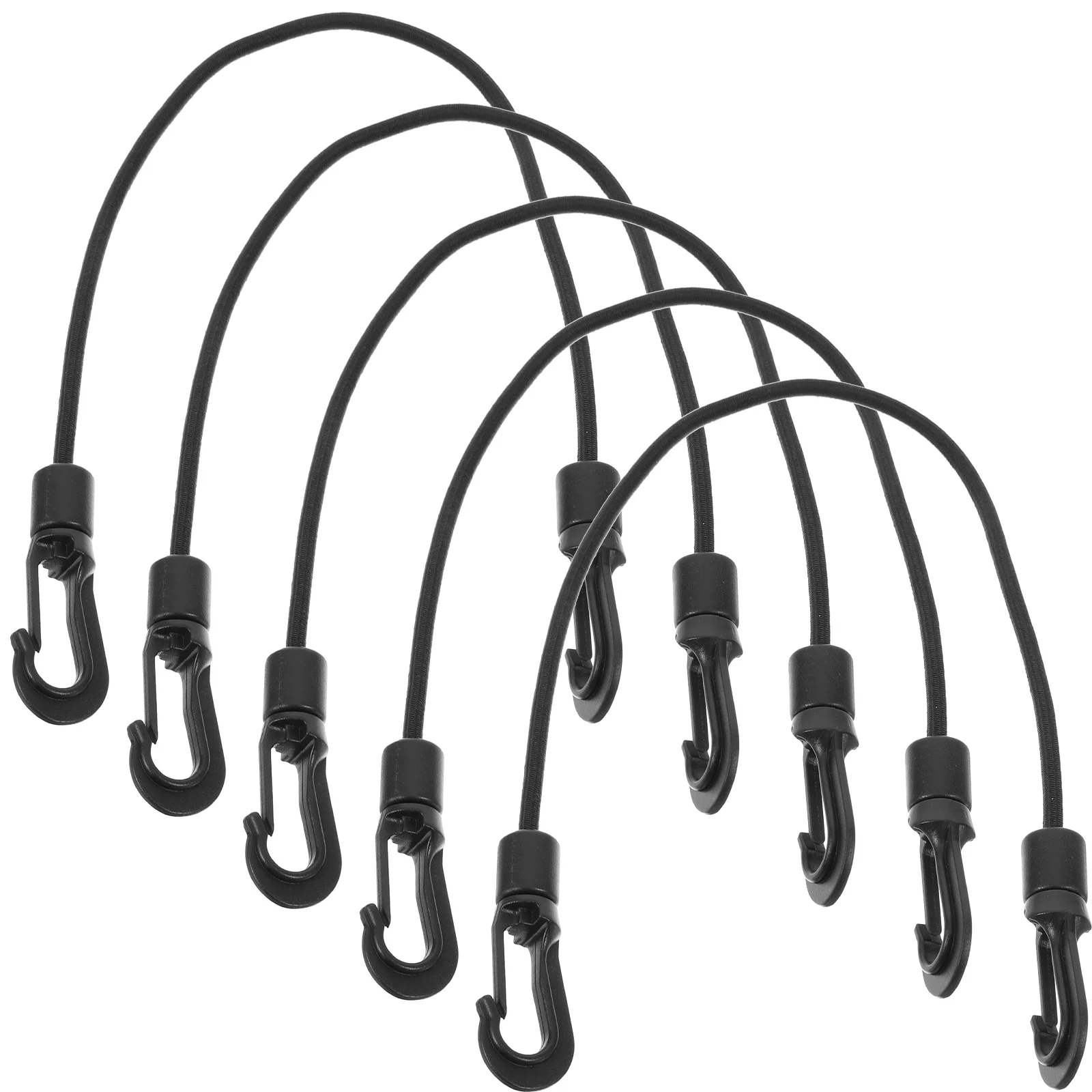 

5 Pcs Kayak Elastic String Vehicle Tie down Straps Rope Elasticity Outdoor Black Multi-function Hook