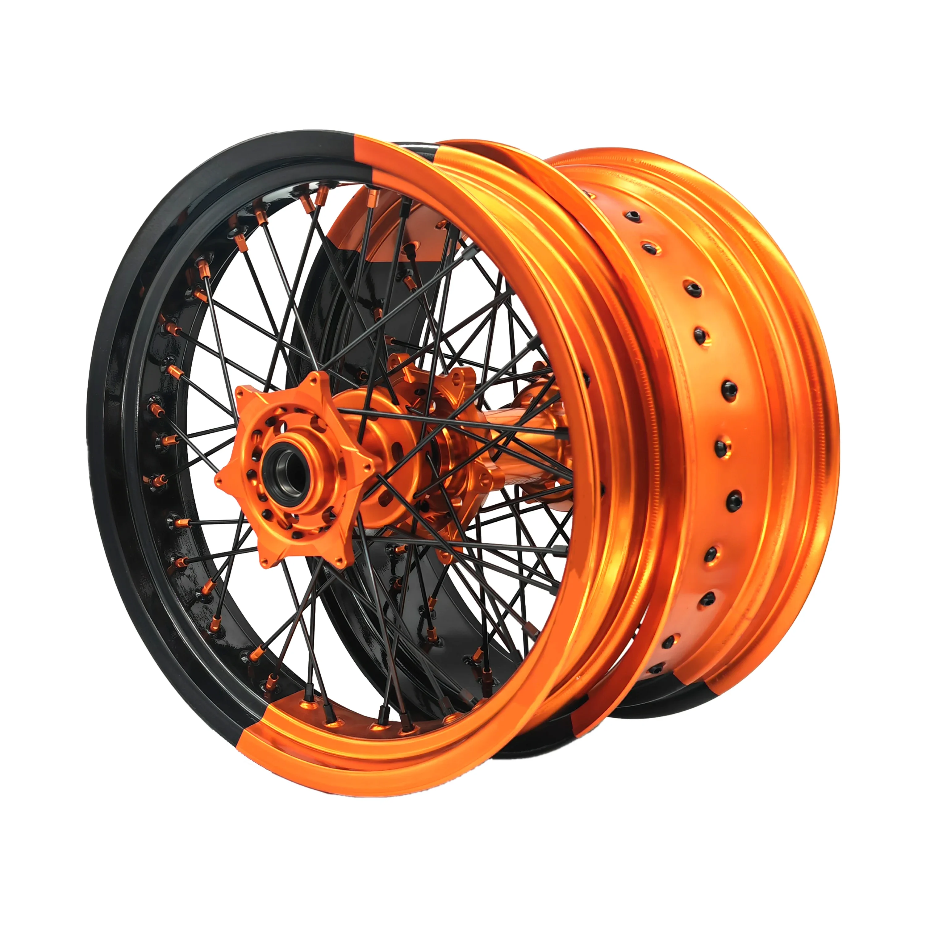 Supermoto Motorcycle Rim Wheel Hub Set 17 Inch SX SXF 125 250 450
