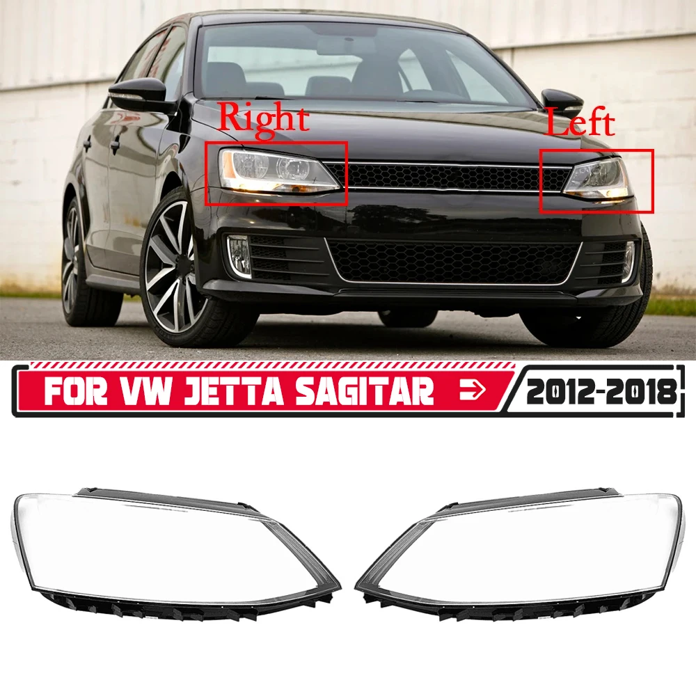 

2Pcs Car Headlight Lens Cover Headlamp Shell Transparent Lampshade For VW Jetta Sagitar 2012 2013 2014 2015 2016 2017 2018