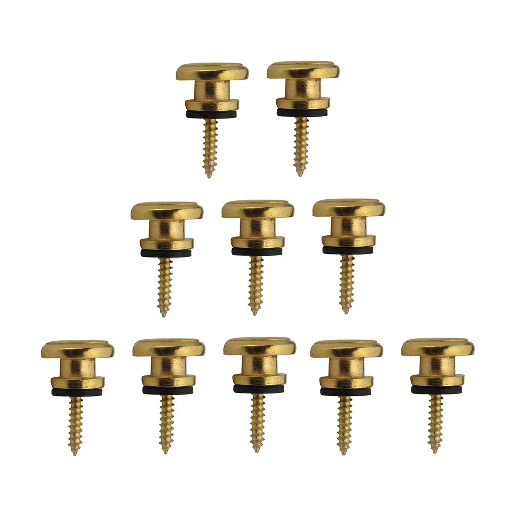 

10-компонентные гитарные ремни с грибовидной головкой, замки для ремней, пуговицы для хвоста, хром/черный/золотой