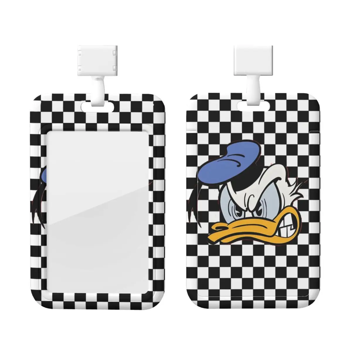 

Пользовательский держатель для бейджа с изображением Дональда Дака, держатель для карт для мужчин и женщин, забавный мультяшный шейный ремешок, держатель для удостоверений личности, инженеры