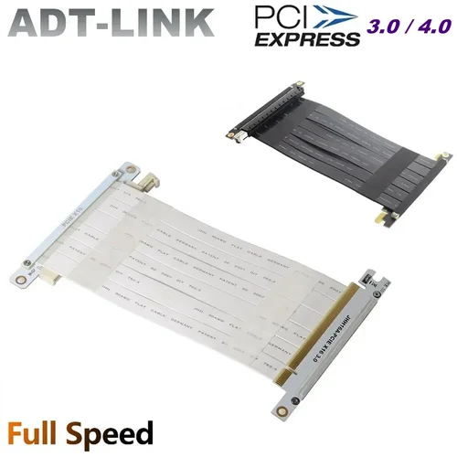 Cable de extensión de tarjeta gráfica inversa doble, blanco y negro, PCIe 4,0, 3,0x16 a x16 Gen4/3, Cable conector Flexible GPU Riser ITX A4