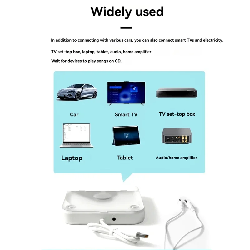 Exquisite External Universal CD Player For Car - Portable CD Player With AUX Cable, Plugs Into Car USB Port, Lossless Connection