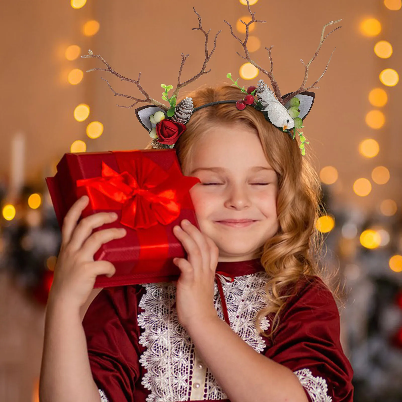 

1Pcs Antler Headband Halloween Christmas Party Hair Accessory Lovely Deer Horn Hair Hoop Festival Costume Branch Headdress