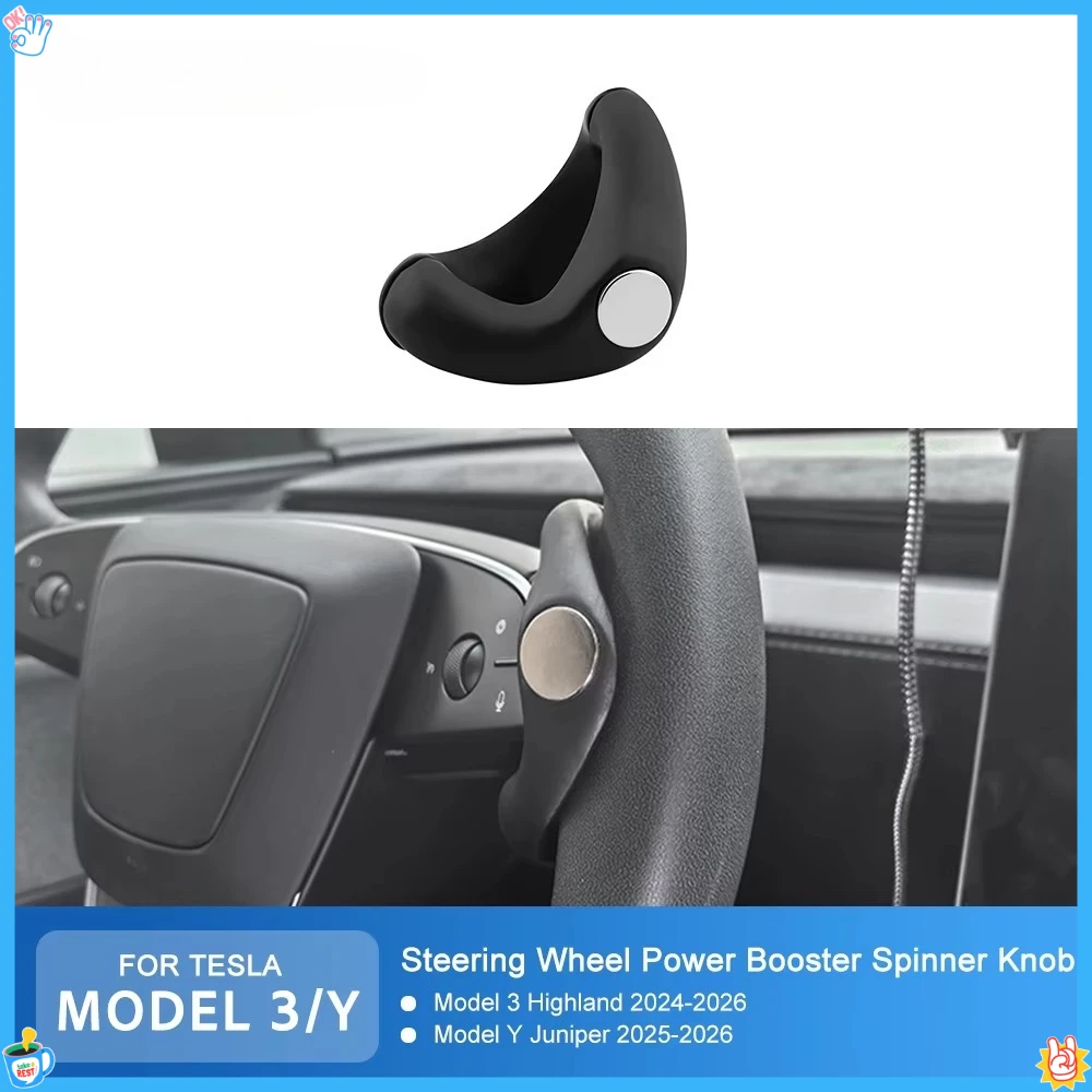 Turning Steering Wheel for Tesla Model Y Model 3 Owner Gift Decor Juniper Highland Power Booster Spinner Knob Safety Accessory