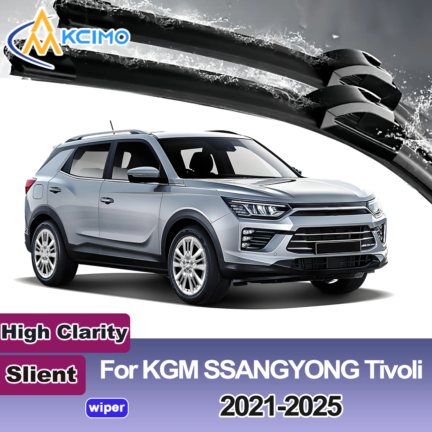 

2PCS New Front Windshield Wiper Blade for KGM SSANGYONG Tivoli 2021-2025 Front Windshield Accessories 2025 2024 2023 2022 2021