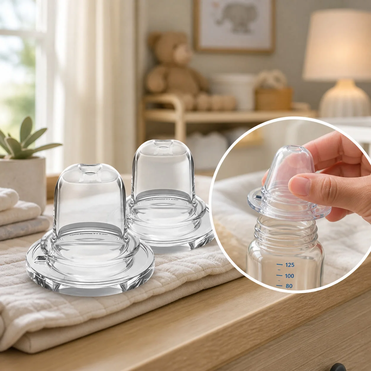2pcs Silicone Narrow Baby Bottle Sippy Spouts, Bpa-Free Medium Flow Replacement Tops For Training Cups