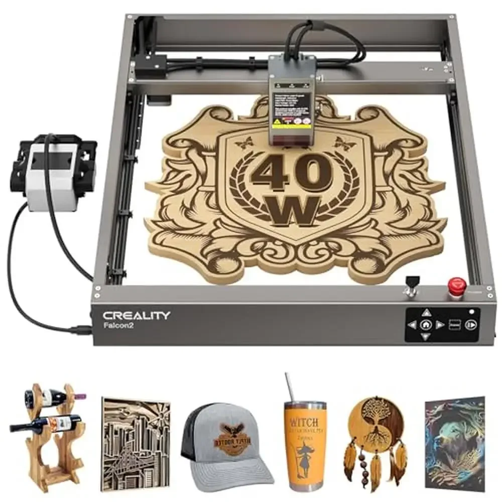 High Power 240W Laser Engraver Cutter Machine Falcon2 DIY Metal Glass Ceramic Artworks 40W Output Fast Speed Safety Features