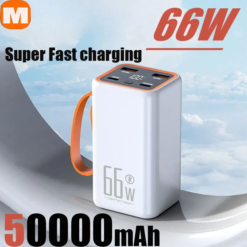 

Mini Power Bank 50000mAh Two-Way 66W Fast Charging Powerbank Portable External Battery Charger for iPhone Xiaomi Huawei