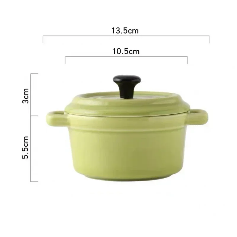 Ceramic Breakfast Bowl Ramekin with Lid & Handle – Oven-Safe Mini Casserole 6