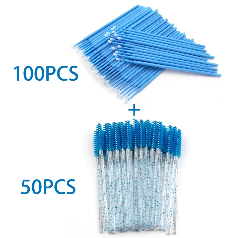 CNKESS 150 Pz 2 In 1 Bundle Occhi Cotone Ciglia Estensione Spazzole Strumenti Tampone Spazzole Ciglia Trucco Mascara Applicatori Set