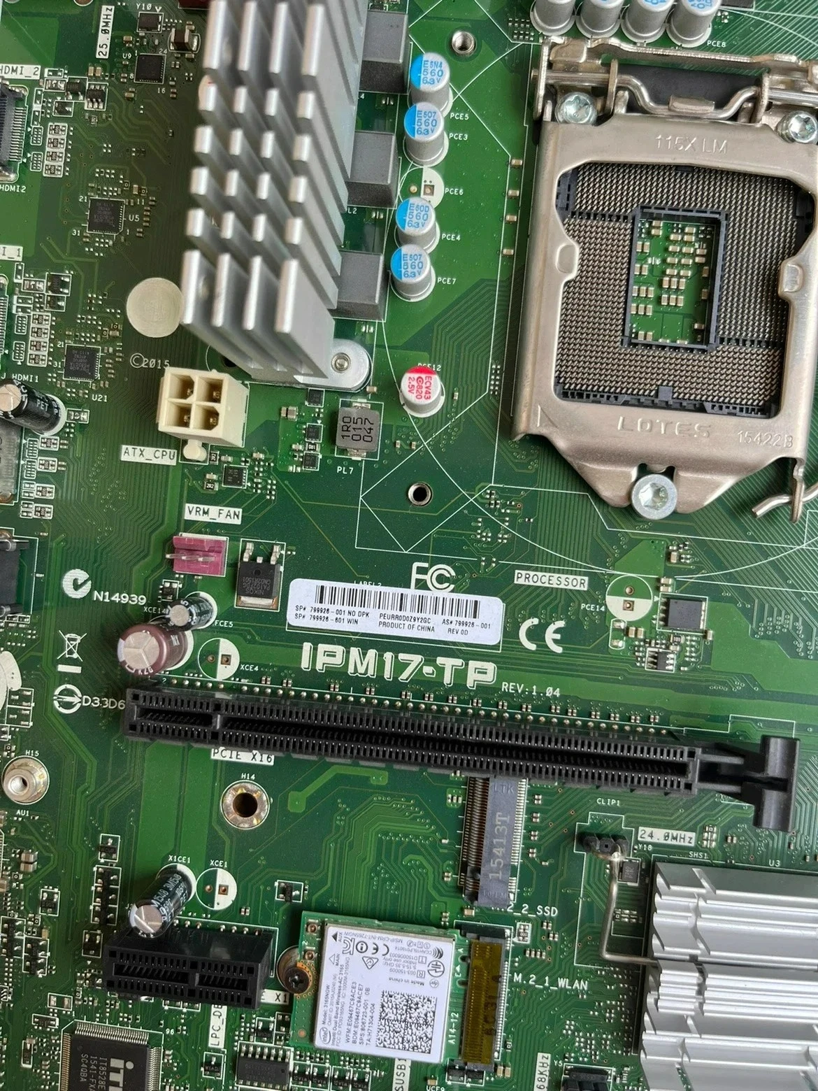 For HP IPM17-TP main board 799926-001 1151 pin sixth generation, dual HDMI interface   (store code: 0835)