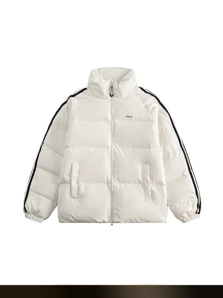 

NTED Американский ретро-пуховик с воротником-стойкой и вставками, новая зимняя свободная повседневная куртка из пуха для пар