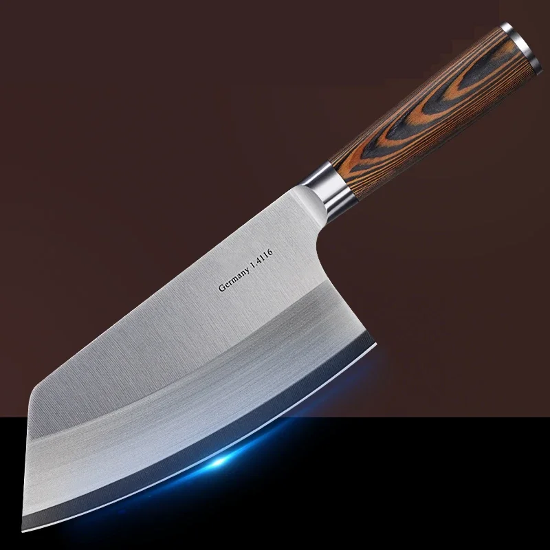 Durable LFGB Certificated Germany 1.4116 Steel Kitchen Knife with Solid Wooden Handle Meat Vegetable Cutter Slicer for Family