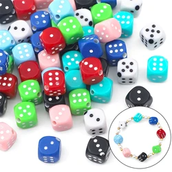 30/50Pcs 8/10mm Acrylic Dice Beads Square Multicolor Cubic Loose Spacer Beads for Jewelry Making Necklace Bracelet Accessories