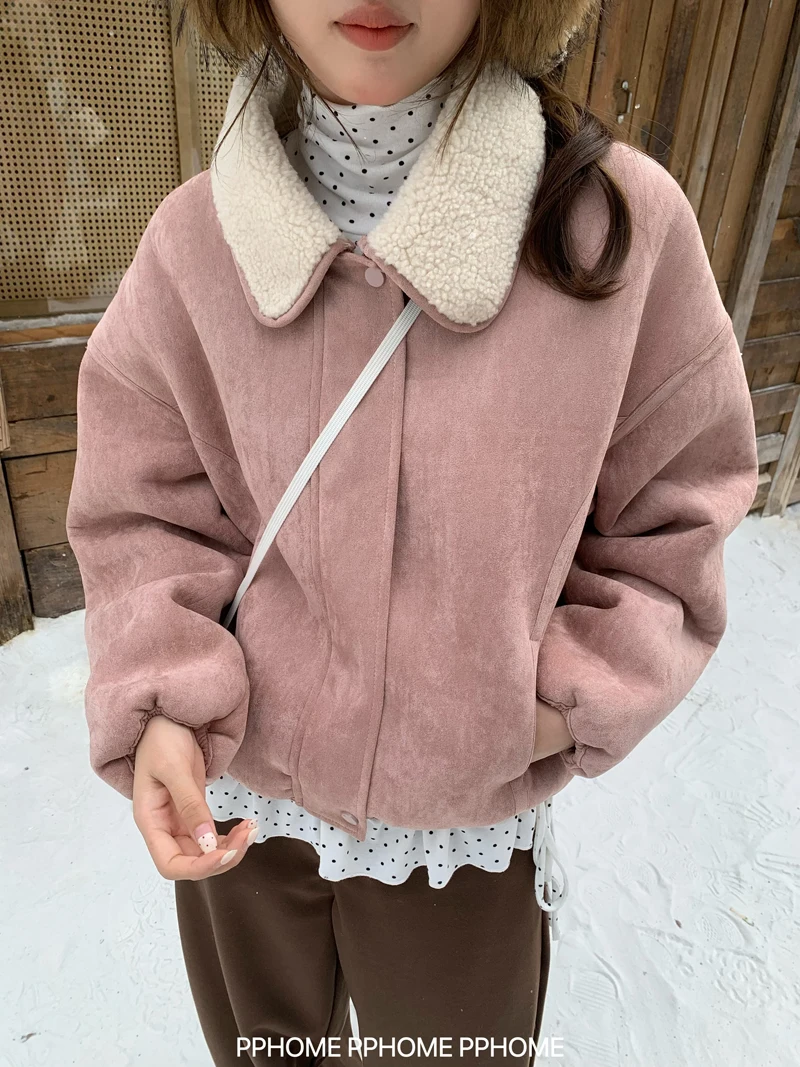 양털 재킷 여성용 카멜 색상 가을 시즌 적평절기 전환기 단계 온화한 기간 여성용