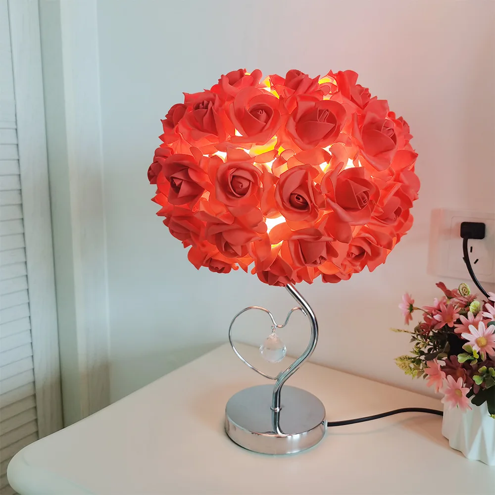 Fragrance Lamp Tree Light Rose Flower Table  Home Decoration Lights with LEDs for  Party Wedding  EU Plug