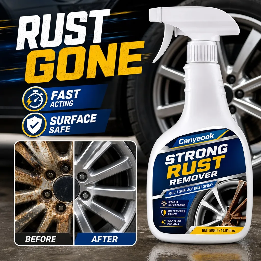 CANYEOOK Rust Remover Spray - Fast-Acting, Multi-Surface Cleaner for Metal, Tile, Car & Home, Non-Damaging, Residue-Free