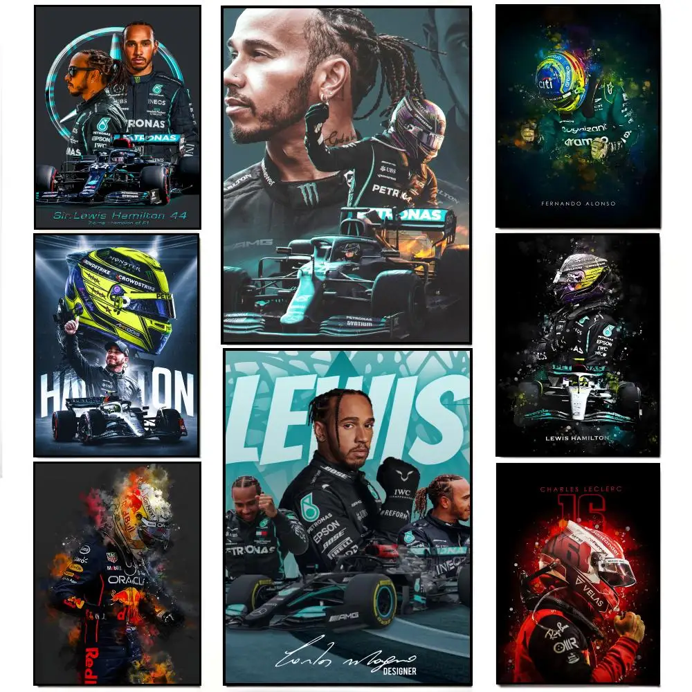 Fast Legendary British Athlete Art L-Lewis Hamilton Poster Poster HD  Waterproof Wall Sticker Bar Living Room Decor Gift
