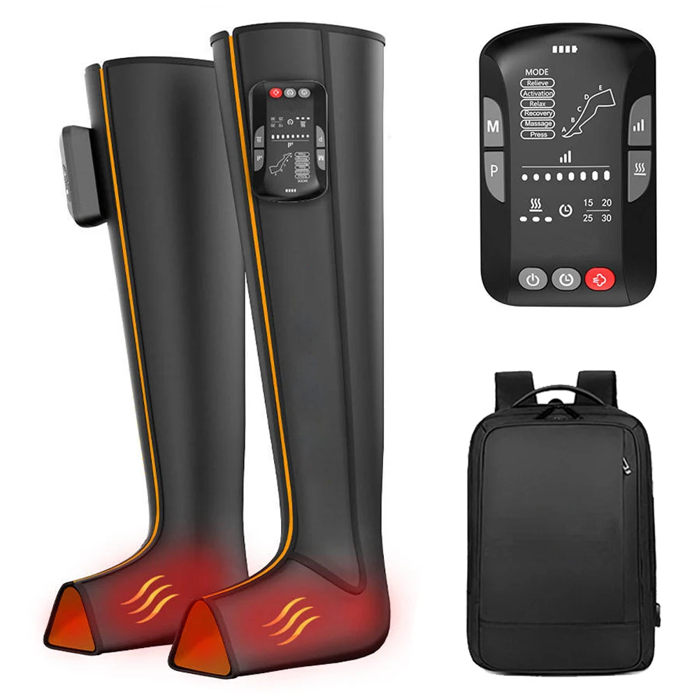 Heat  Rechargeable  Therapie Wireless Full Body 5 Chamber Custom System Muscle Air Recovery Pump Boots Leg Massager